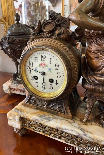 French 3-piece fireplace clock set