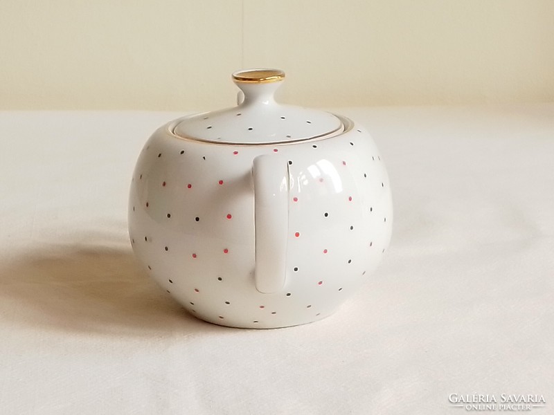 Lovely little Bavarian Arzberg porcelain bonbonier with old polka dots, sugar bowl with lid