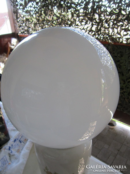 Régi, nagy  méretű, fehér, art deco, opál üveg gömb,