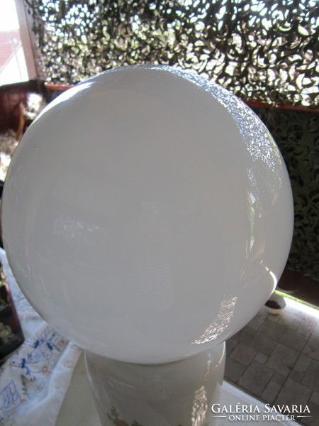 Old, large, white, art deco, opal glass sphere,