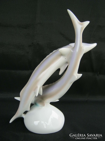 Hollóháza porcelain fish pair of fish visage 23 cm