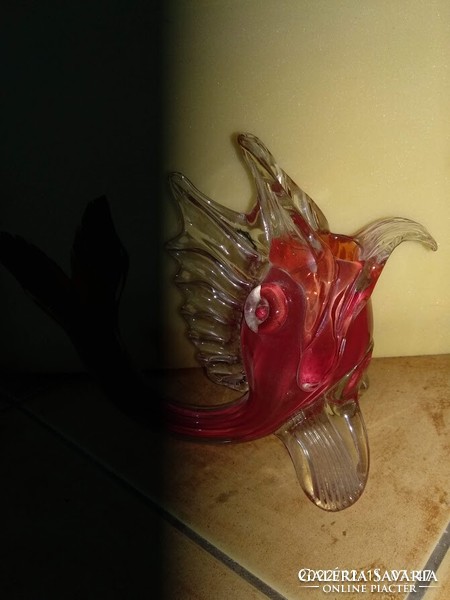 Murano firefish, glass vase, red ornament, special, large room decoration