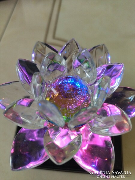 Gyönyörű 1 darab ólom kristály virág dísz, papirnehezék