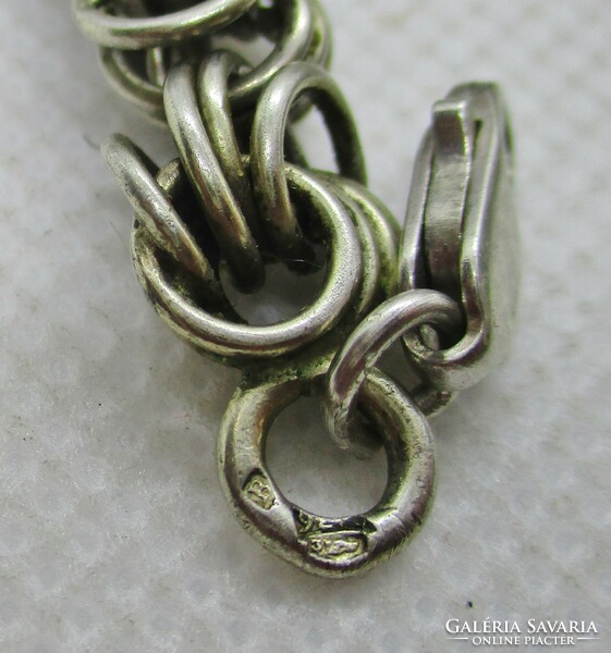 Wonderful wide antique silver rose chain / neck blue 79g