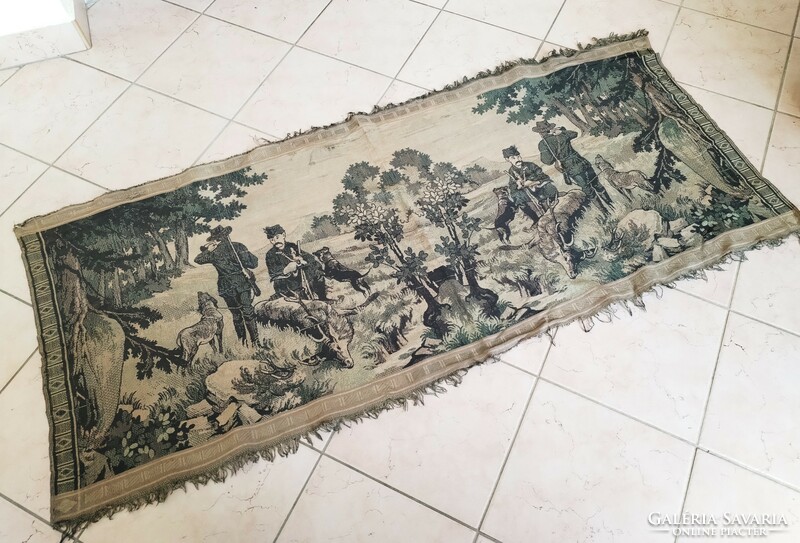 Gobelin woven wall protector, tapestry - hunting