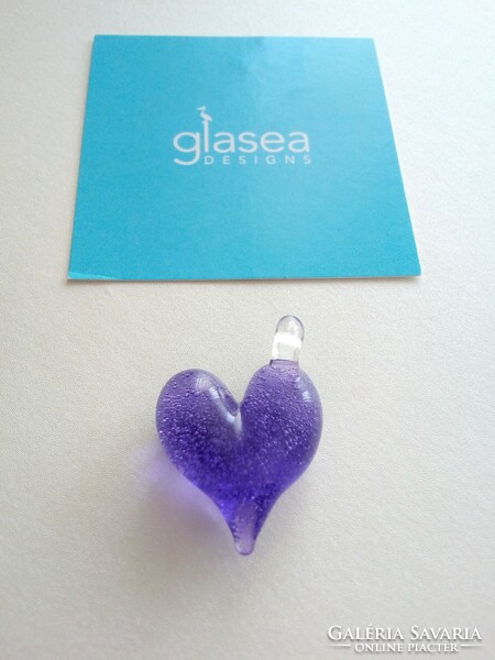 Glasea designs purple heart glass pendant from Canada