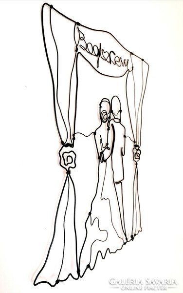 A boldogság kapujában - drótból készült nászajándék ötlet esküvőre - egyedi esküvői ajándékötlet