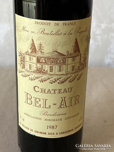 1 Üveg 7,5dl Francia Vörösbor 1987-es Chateau BEL-AIR Brdeaux (12%)