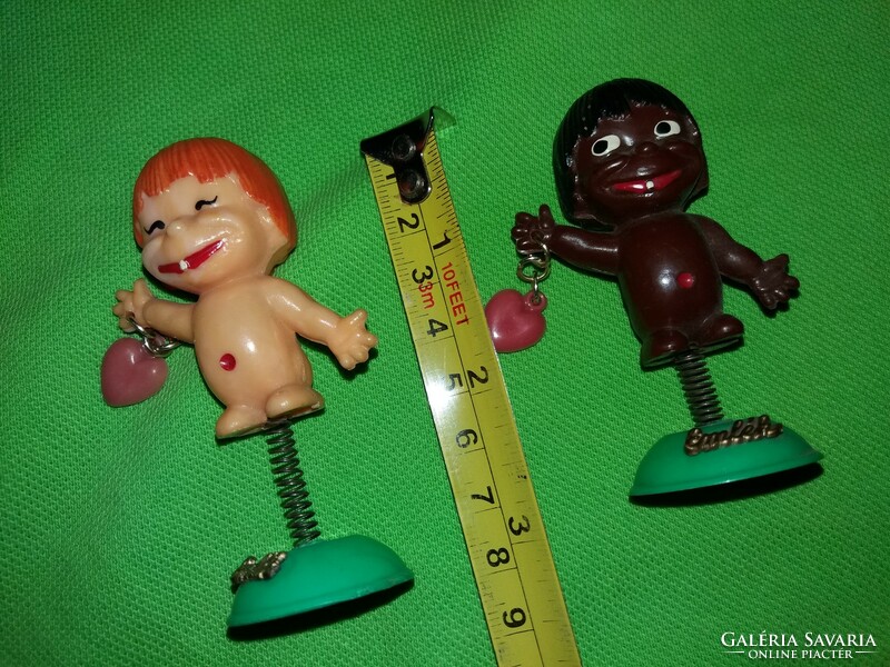Antique traffic goods Hungarian small industrial bazaar goods plastic Buék spring doll figure as a pair as shown in the pictures