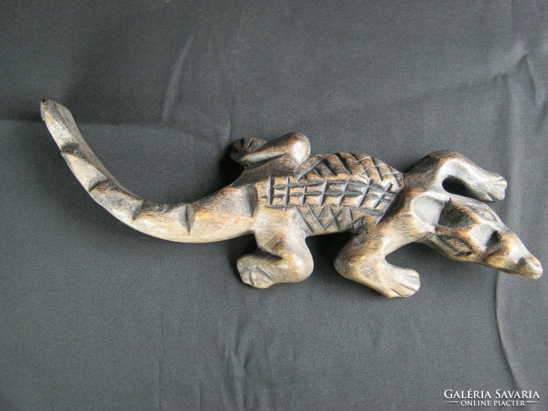 Wood carving carved wooden crocodile