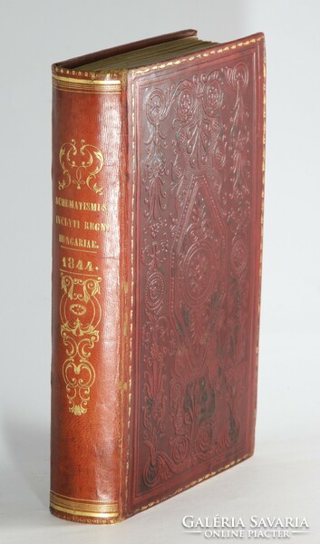 1844 Calendar in beautiful blind-printed leather binding with gilded edges !!