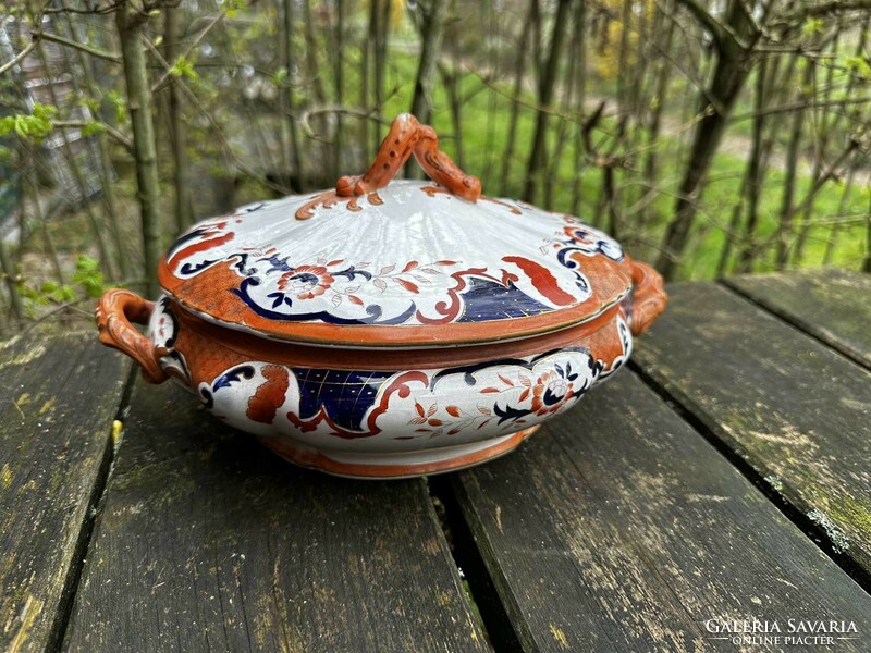 Antique faience soup bowl, marked: villeroy&boch mettlach