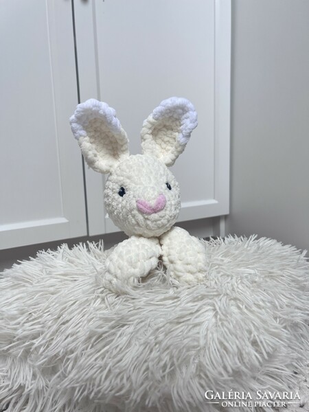 Crocheted, plush bunny sleeper