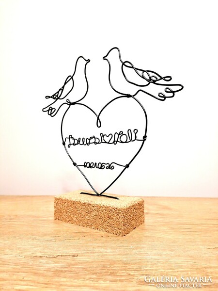 Wedding keepsake - gift idea made of wire for a wedding, personalized - wedding gift