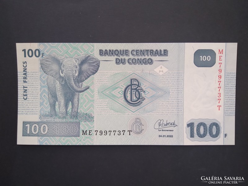 Kongó 100 Francs 2022 Unc