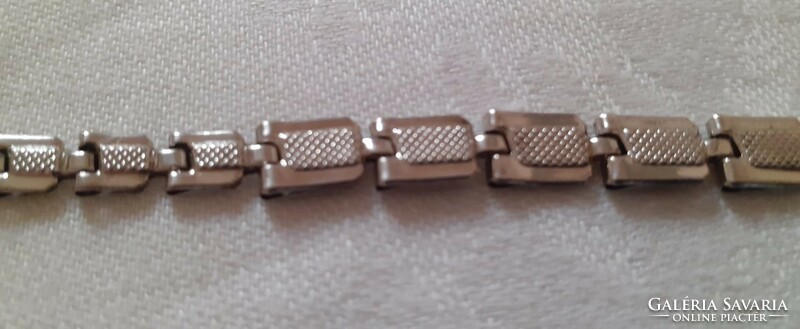 Rhodium-plated silver bracelet