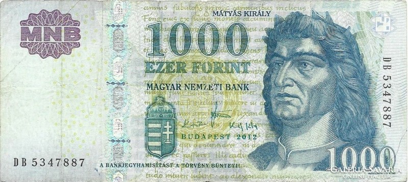 1000 forint 2012 "DB" 1.