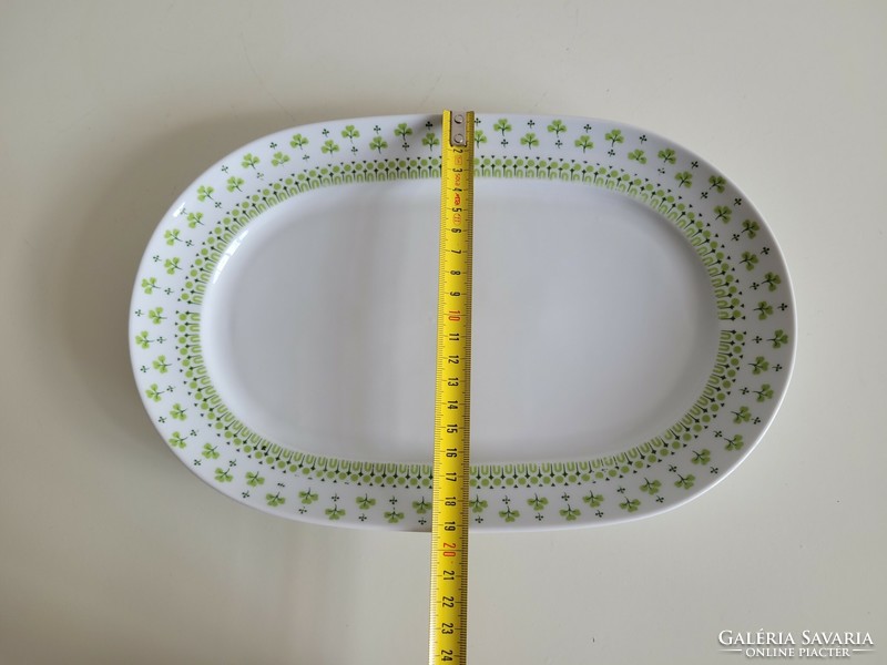 Old plain porcelain bowl 29.5 cm retro parsley clover pattern cake tray