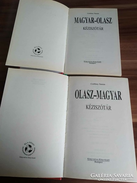 Olasz-Magyar, Magyar-Olasz Kéziszótár, egyben