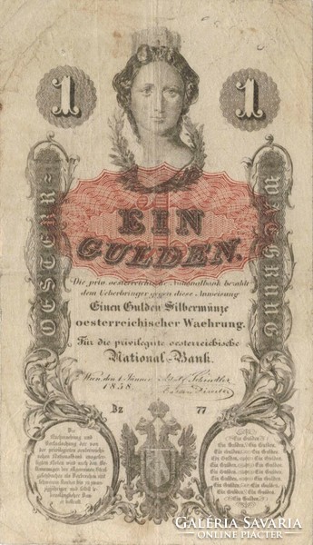 1 forint / gulden 1858 eredeti tartás