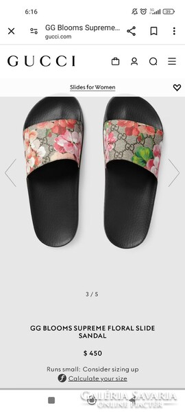 Negotiable! Gg blooms supreme floral slide sandal (40)