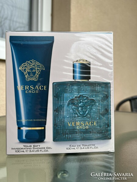Versace eros 100ml original men's perfume with shampoo - new, unopened condition. (Travel set)