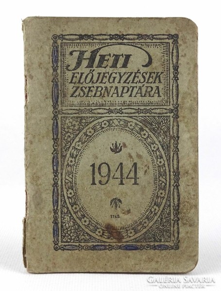 1R100 Heti előjegyzések naptára 1944