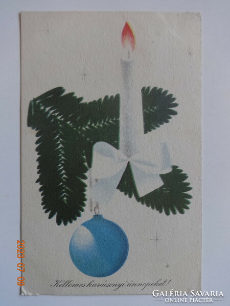 Old graphic Christmas card (red tibor drawing)