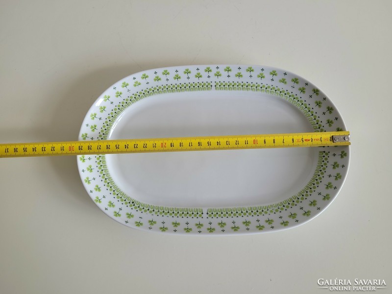 Old plain porcelain bowl 29.5 cm retro parsley clover pattern cake tray