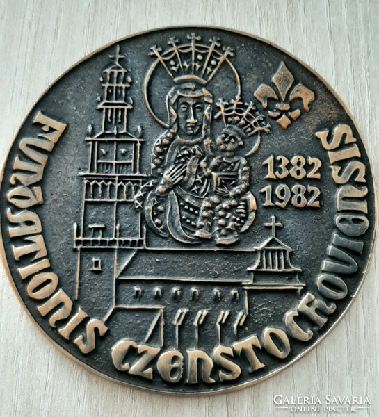 Lengyelország 1982. " Częstochowa alapításának 600. évfordulója / " kétoldalas bronz plakett