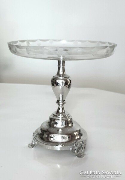 Silver-plated / nickel-plated moritz hacker Art Nouveau table center, offering, aufsatz
