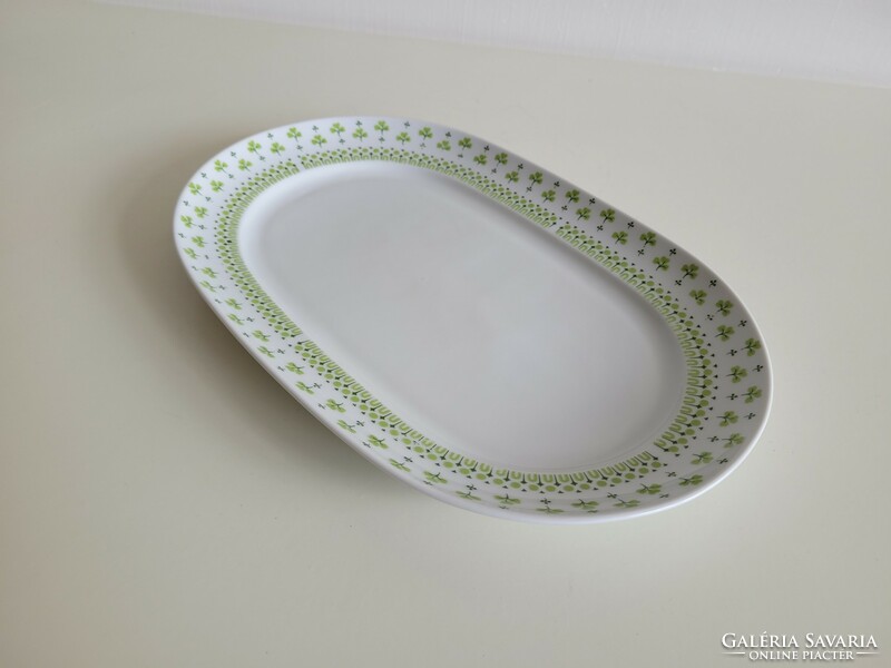 Old plain porcelain bowl 29.5 cm retro parsley clover pattern cake tray