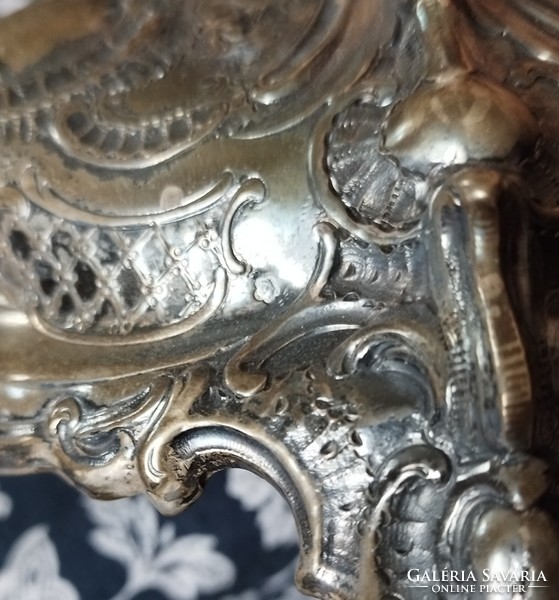 Barokk antik ezüst gyertyatartó