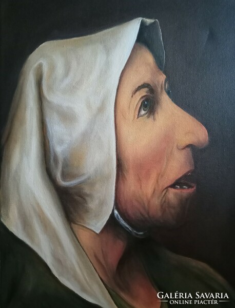 Zsitva Zoltán portrait of an elderly woman 2023 oil study picture
