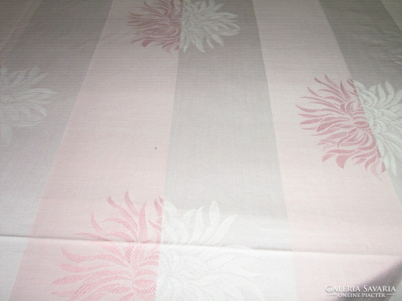 Beautiful antique vintage huge light pink damask tablecloth