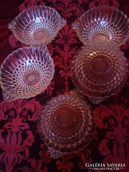 5 glass compote and salad bowls 15x12 cm xx