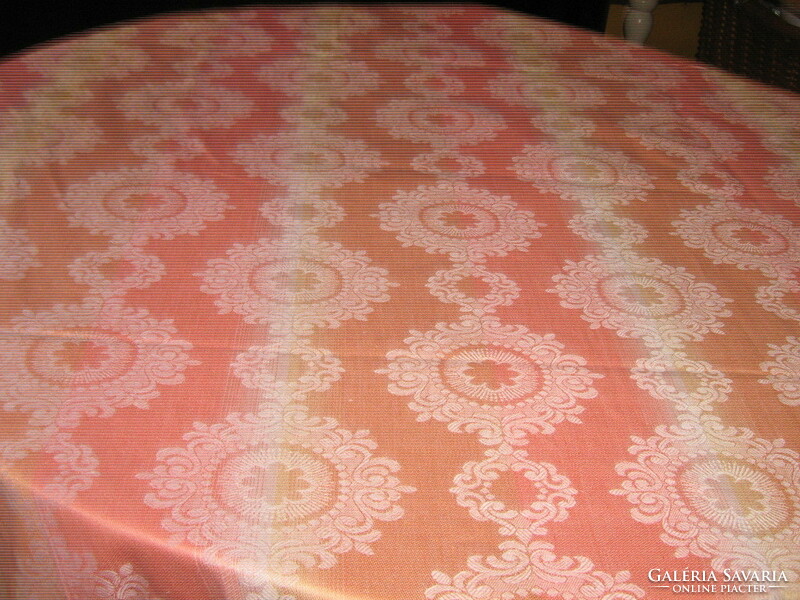 Beautiful colorful huge damask tablecloth