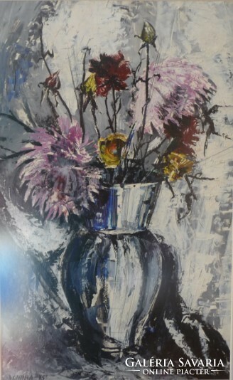 Adolf vondra (1932 - ) flower still life painting