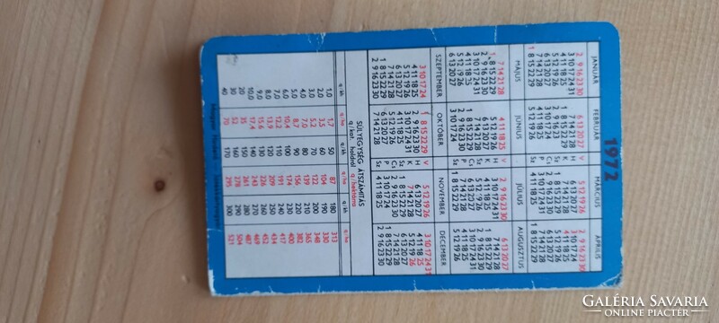 Opening card calendar area count 1972