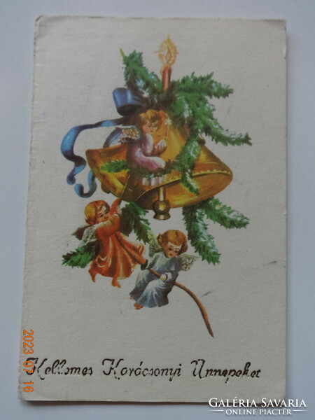Old graphic Christmas greeting card - can be opened