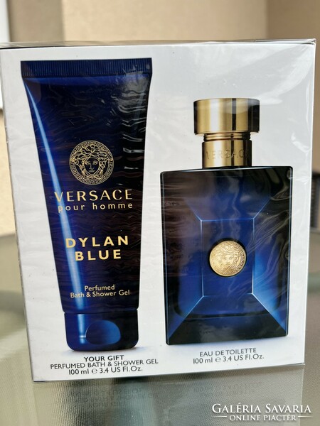 Versace pour homme dylan blue 100ml perfume with shampoo - new! (Men's travel set)