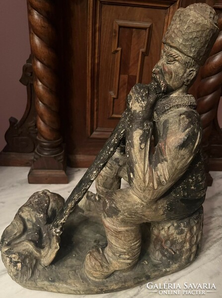 Young Józsa János Korond: woodcutter terracotta statue