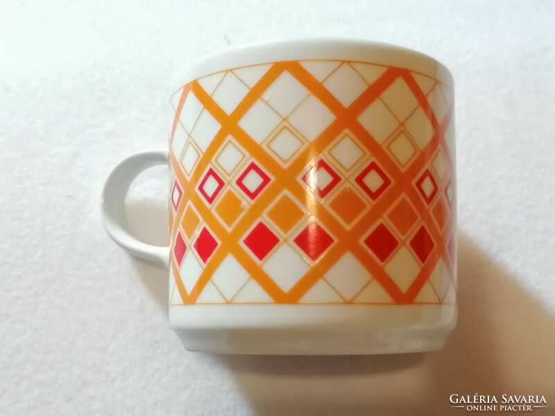 Retro, plain orange checkered cup, mug