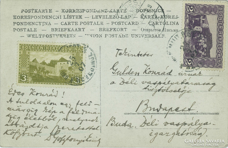1907 – Tiszti fotó Hercegovinából. Fekete-fehér fotólap, képeslap.