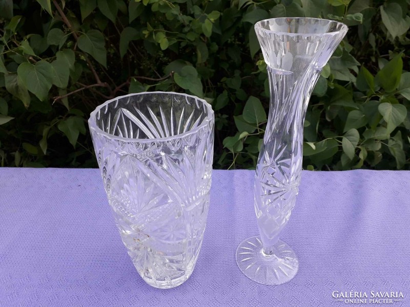 Large crystal vase.