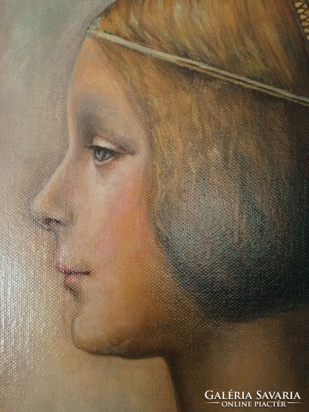 Portrait of Princess Bianca Sforza by Zoltán Zsitva 2020 oil