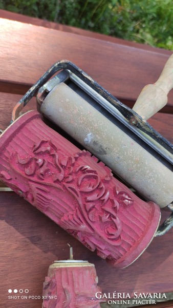 Mid Century gumi festőhenger  készlet etetővel