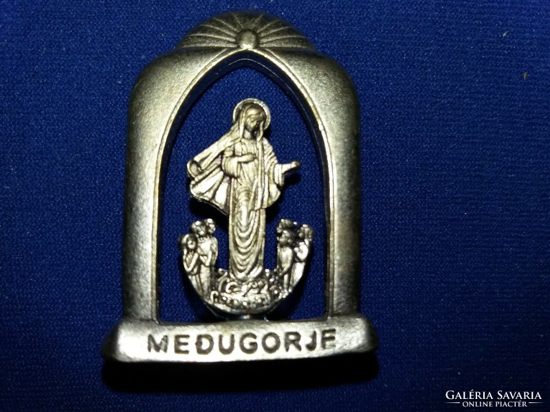 Régi Bosznia - Hercegovina keresztény MEDUGORJE zarándok emléktárgy kis fém szobor a képek szerint