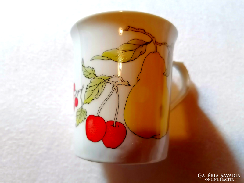Rare cup and mug with cherry, pear and Hecsedli patterns.