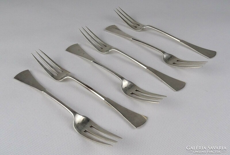 1R013 old English style silver fork set 6 pieces 135g